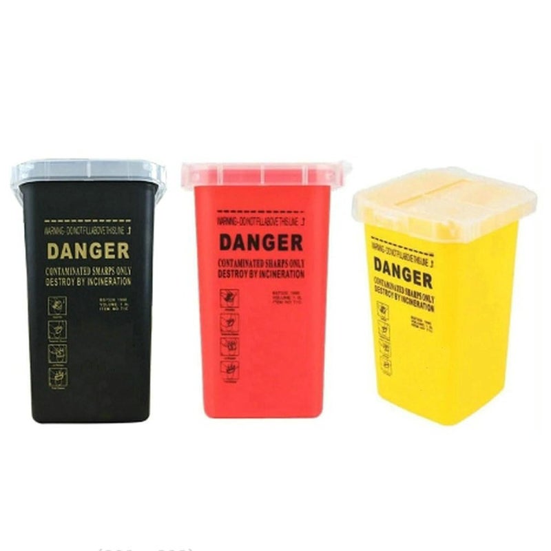 HOTWE Portable Sharps Container for Beauty Salon,Needle Disposal Bin for Professional Labs and Home Use,Small Containers for Outdoor (Black) - Image 4